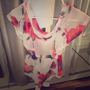 See through floral bodysuit